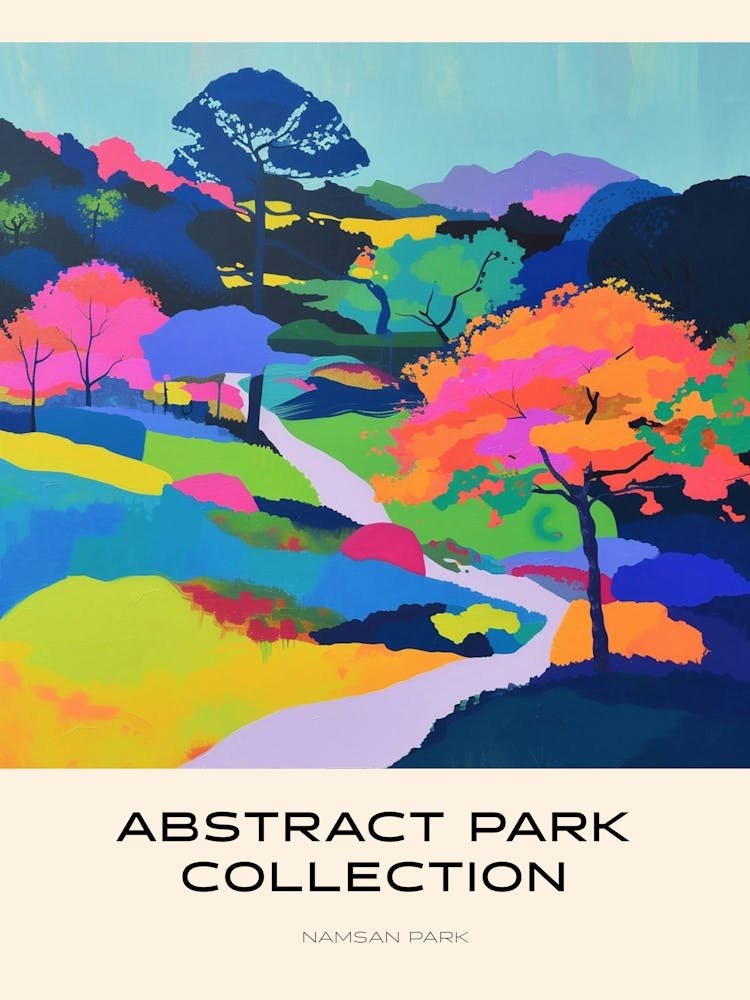 Abstract Park Collection Poster Namsan Park Seoul South Korea 1