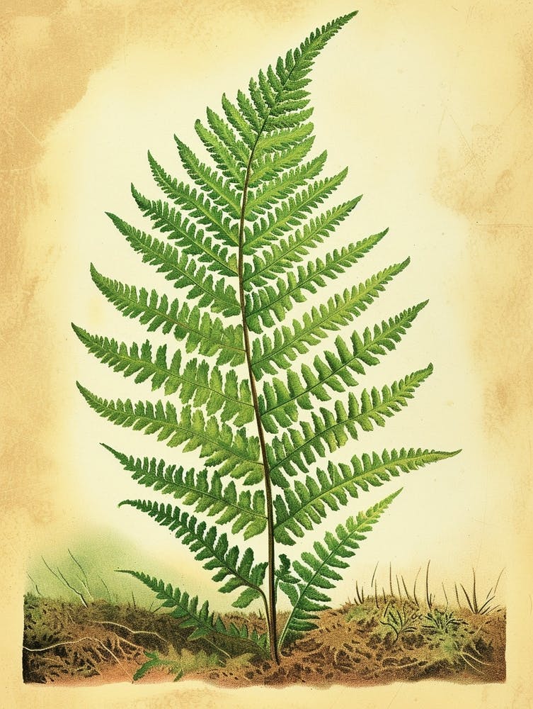 Vintage Illustration Ruffled Fern 1
