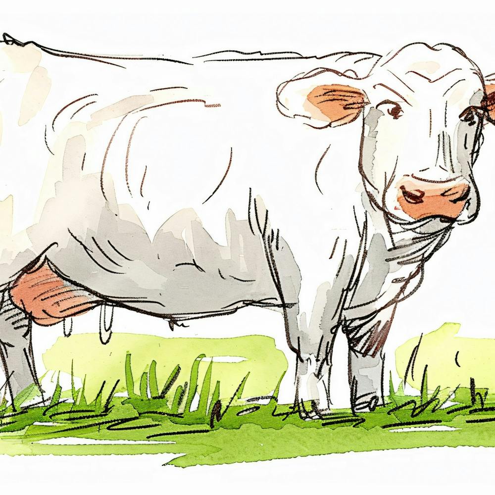 White Cow In The Grass