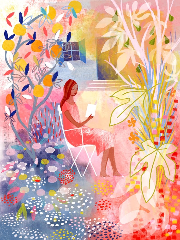 Reading Under The Orange Tree