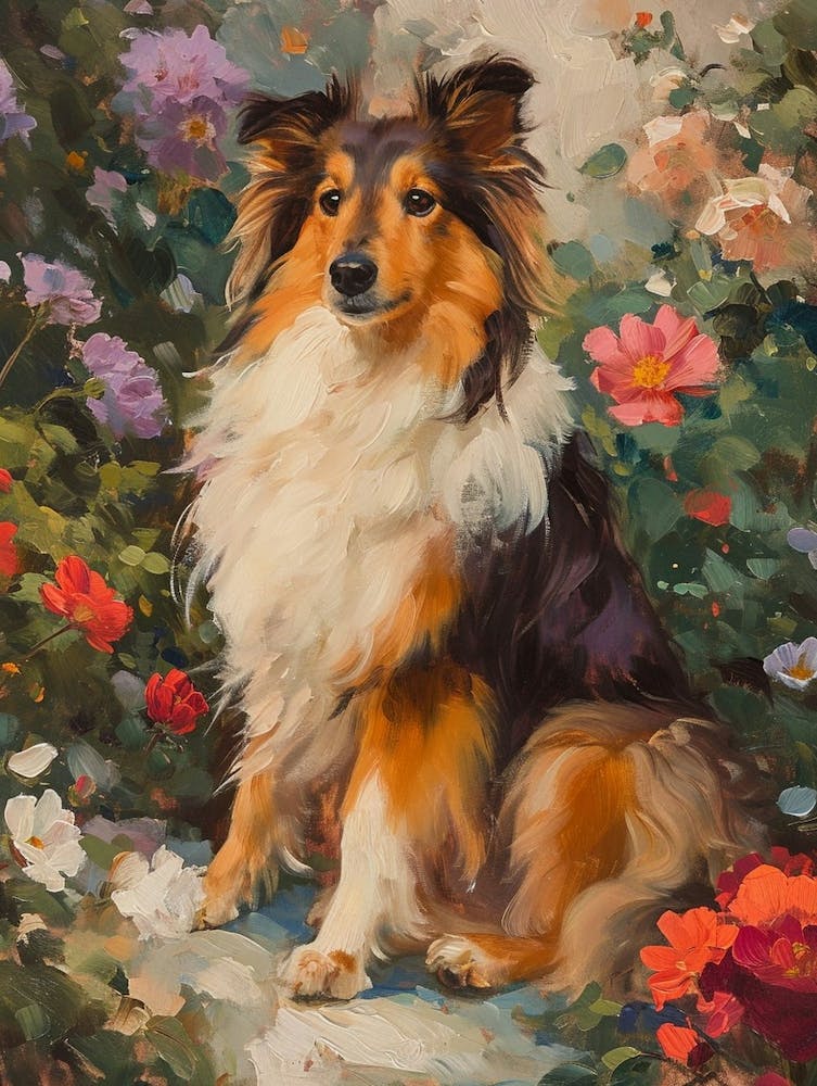 Shetland Sheepdog Acrylic Painting 3