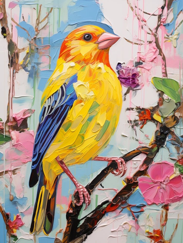Colourful Bird Painting American Goldfinch 3