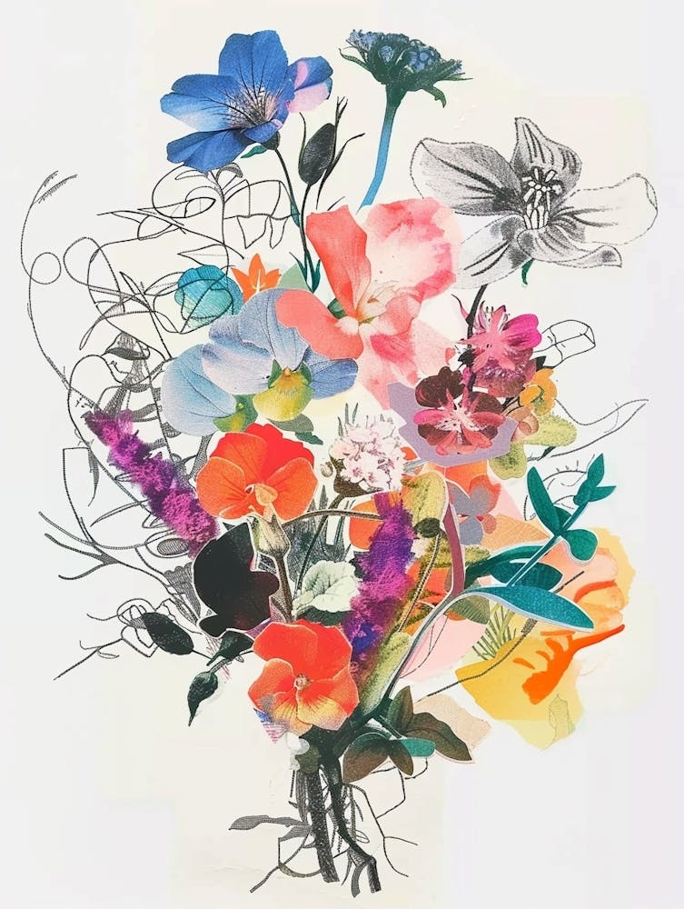Veronica 2 Collage Flower Bouquet