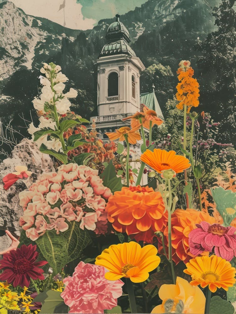 Vienna   Floral Retro Collage Style 3