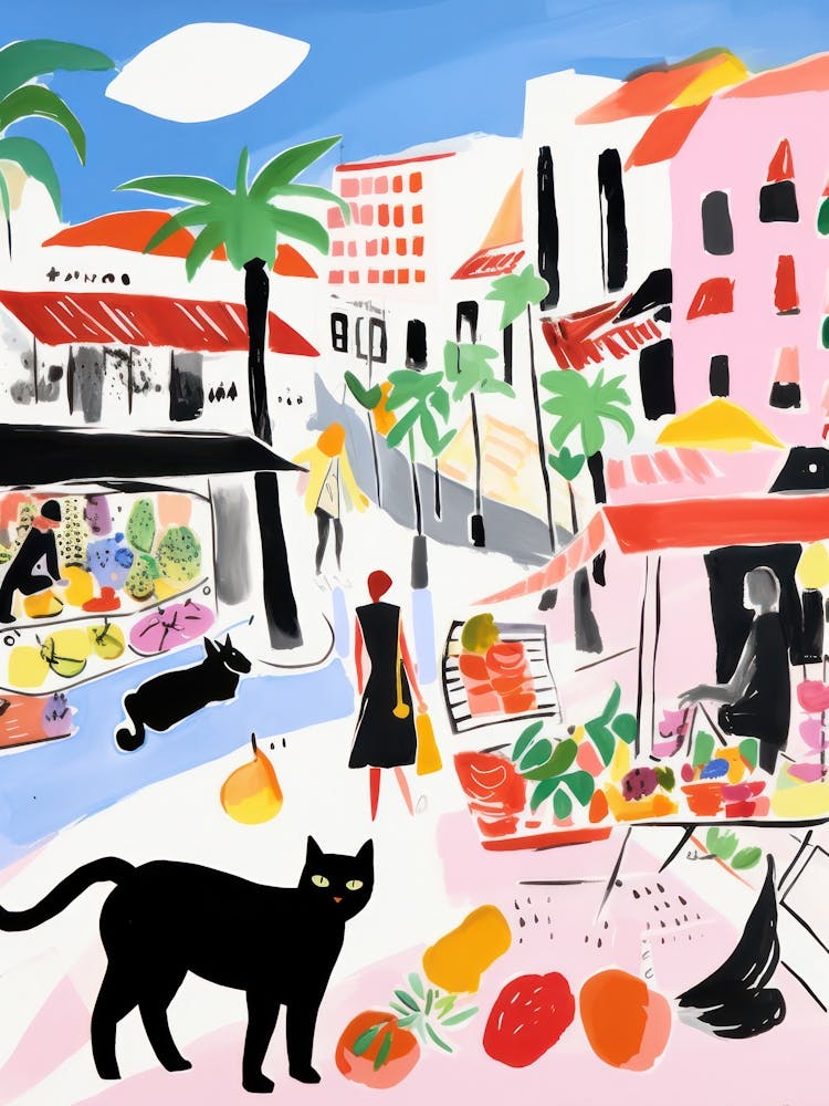 The Food Market In Malibu 1 - Illustration