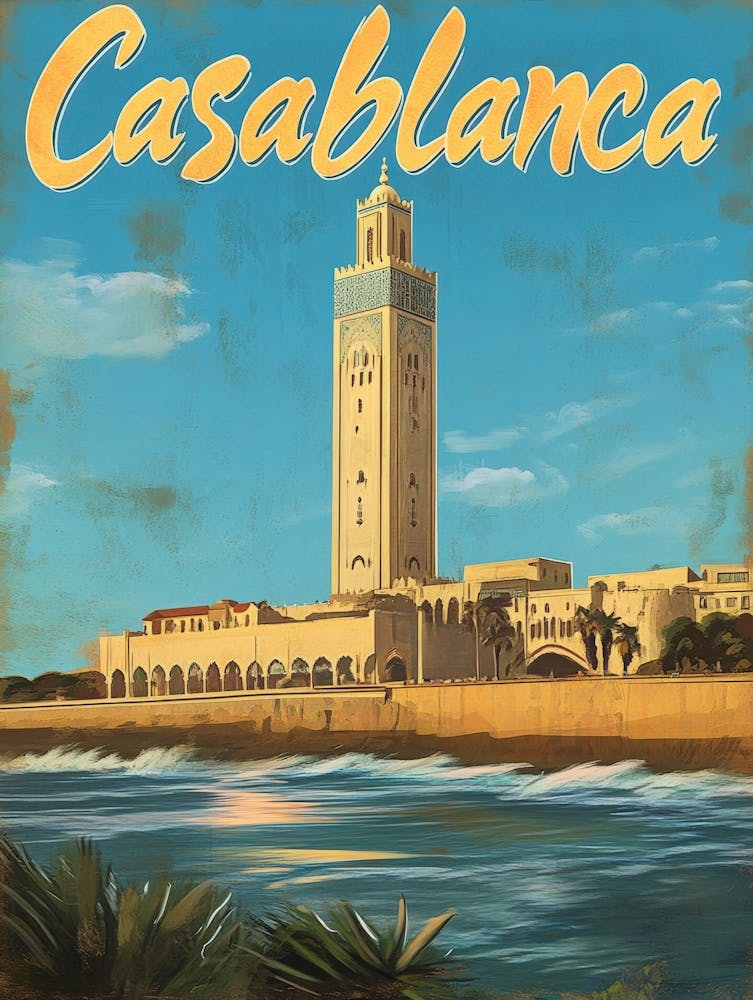 Aihrgdesign A Vintage Travel Poster Of Casablanca