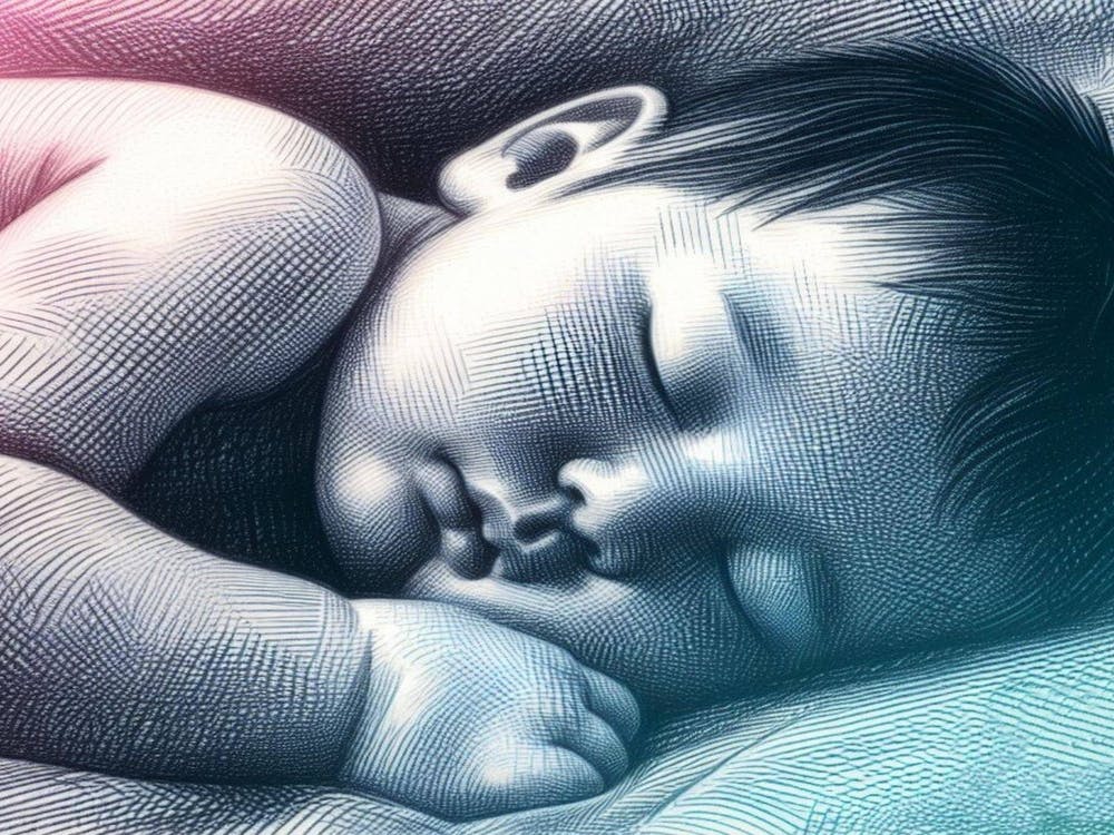 Sleeping baby wall art poster