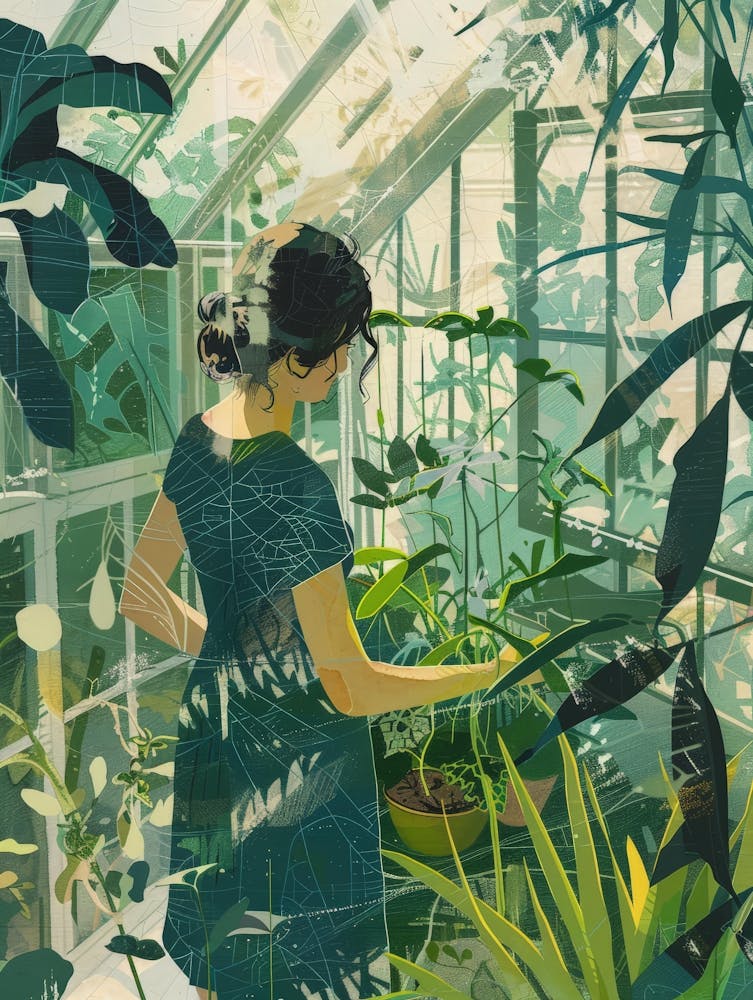 Girl In A Greenhouse 1