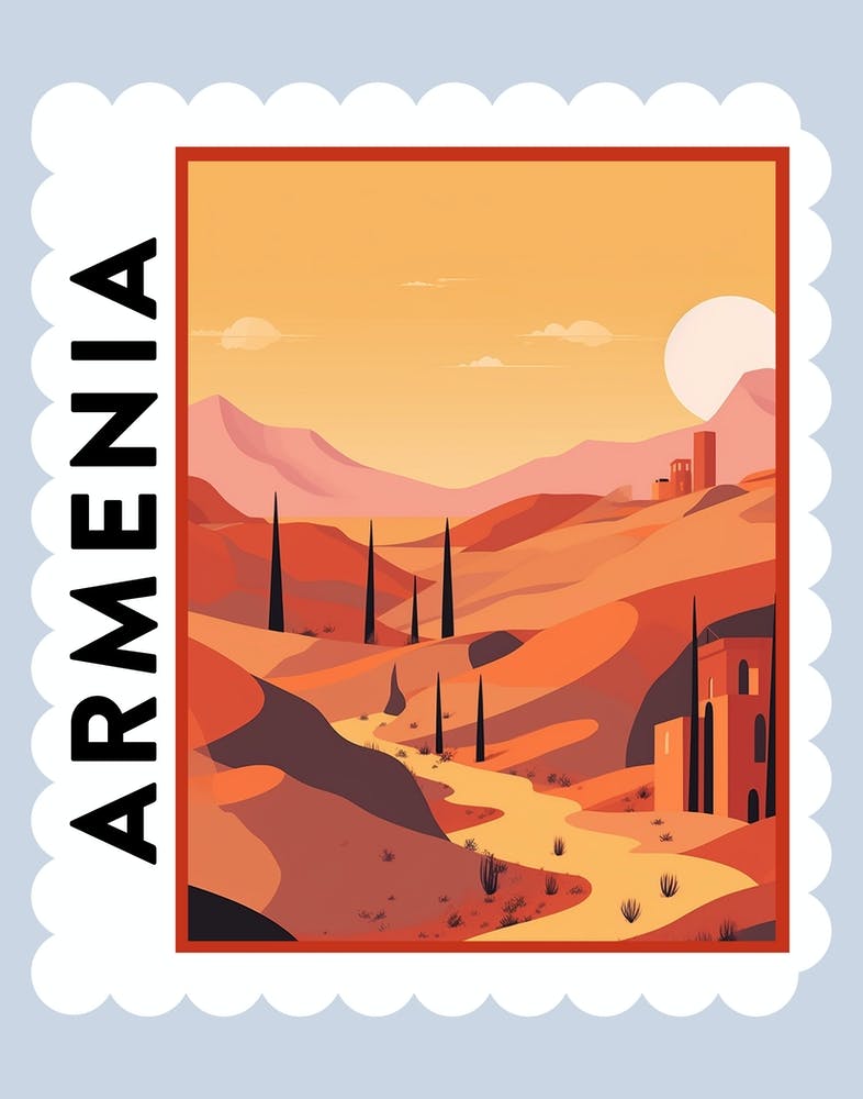 Armenia 1 Travel Stamp Poster