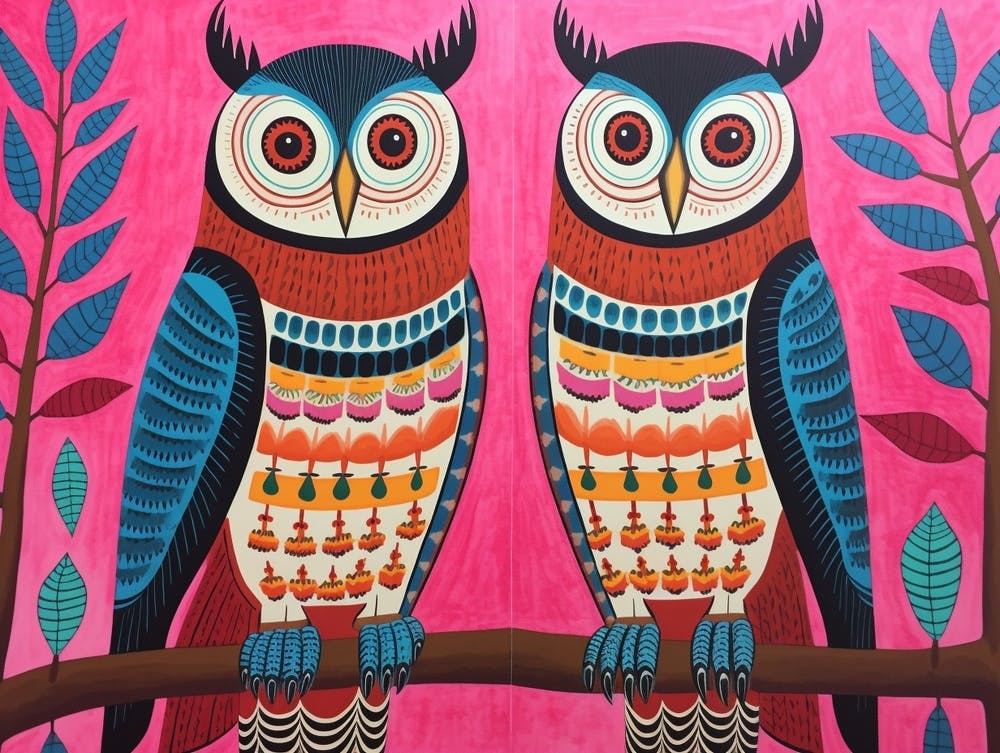 Rotschwanzbussard 1 Tierillustration im Folk-Stil