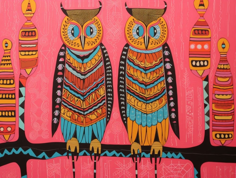 Red Tailed Hawk 2 Folk Style Animal Illustration