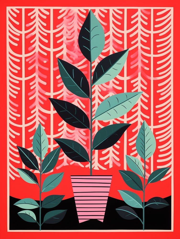 Pink And Red Plant Illustration Zz Plant Zamicro 6