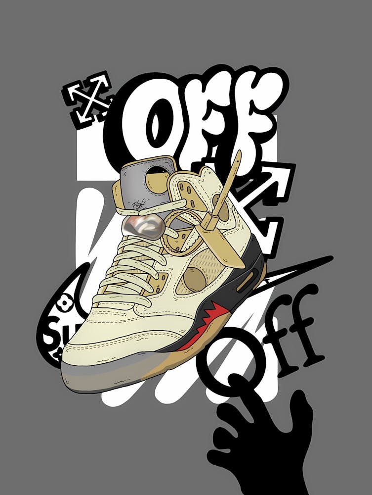 Off-White Jordan 5 Sail - Virgil Abloh Sneaker Art