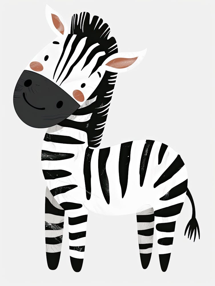 Zebra In The Meadow Children Prints & Kids Posters