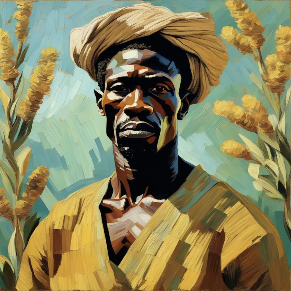 African Slave in Van Gogh style