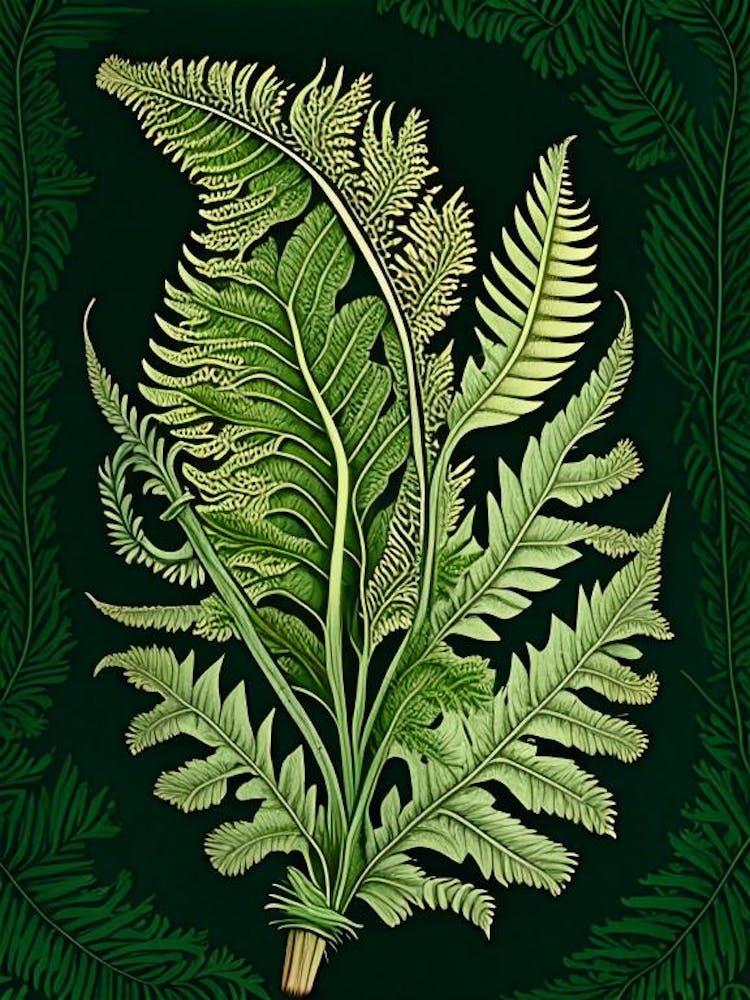 Sword Fern 1 Vintage Botanical Poster
