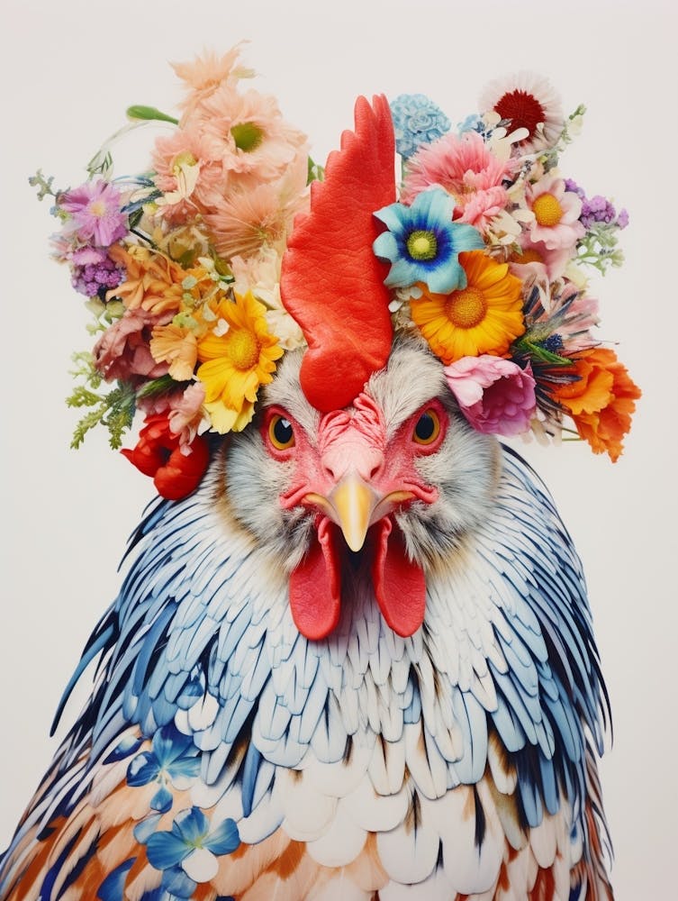 Bird With A Flower Crown Chicken 4