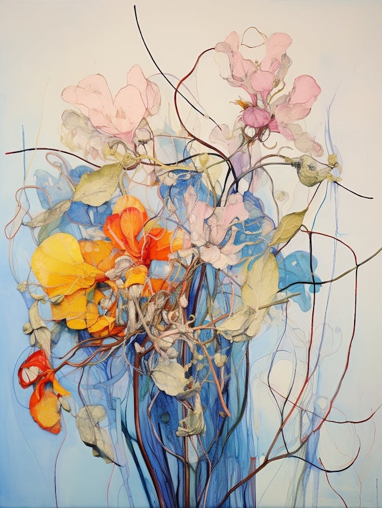 Abstract Flower Painting Bluebonnet 2