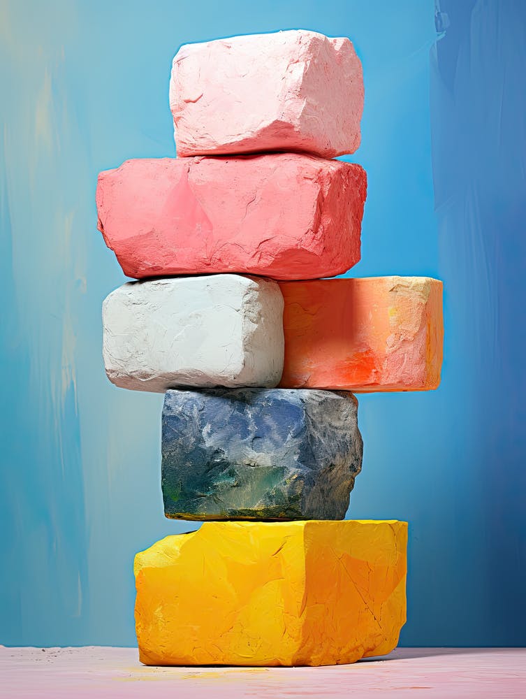 Kunst aus Ziegel- und Steinstapel 1