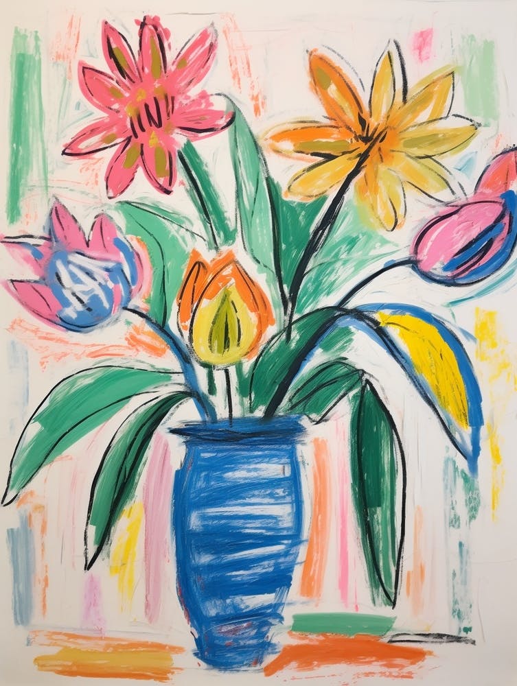 Flower Painting Fauvist Style Gloriosa Lily 2