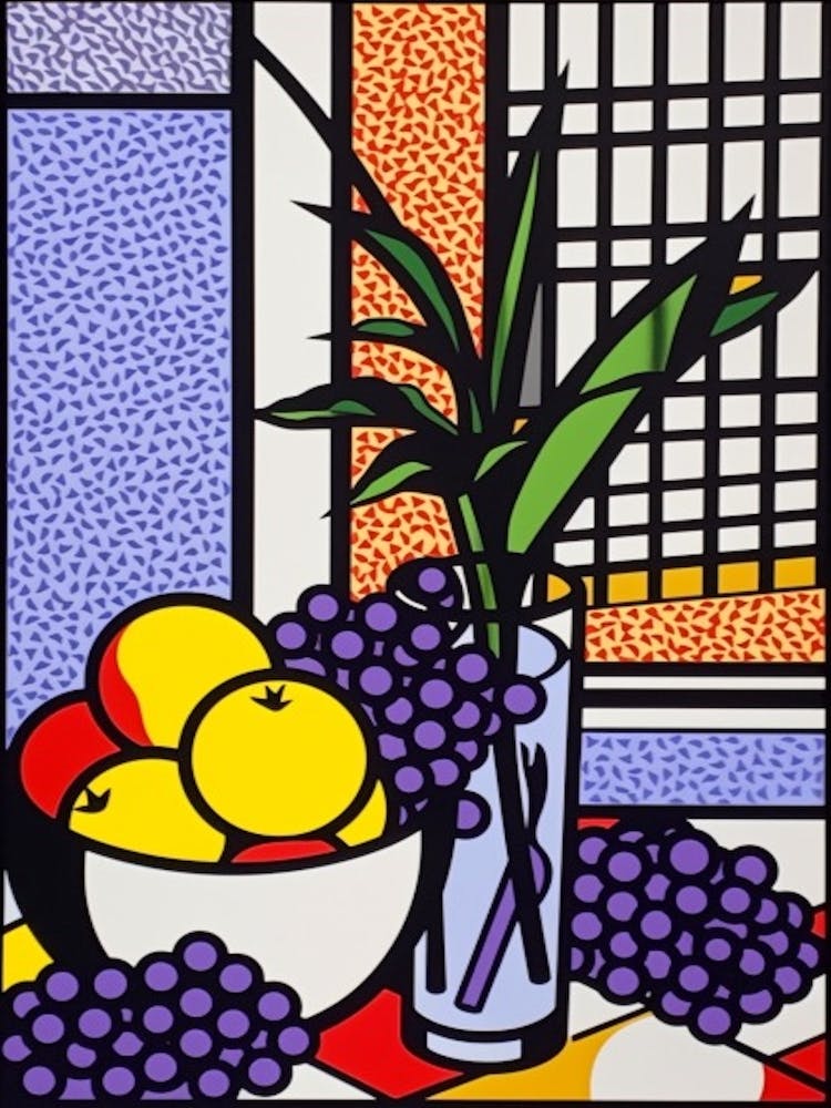 Lilac Flower Still Life  1 Pop Art Style