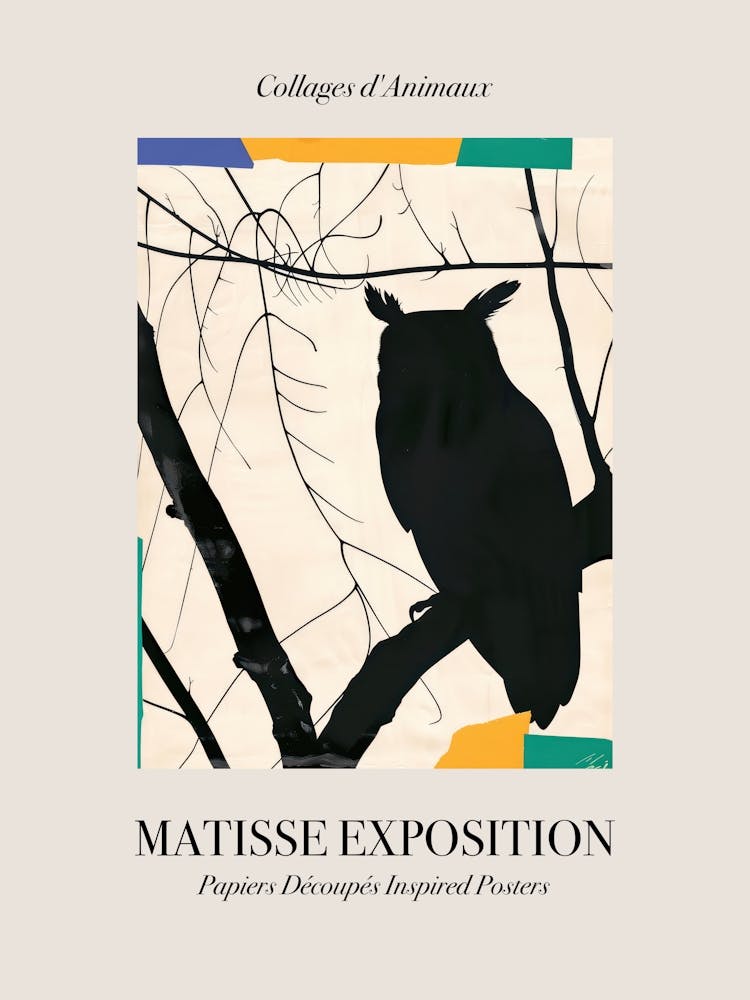 Owl 2 Matisse Inspired Exposition Animals Poster