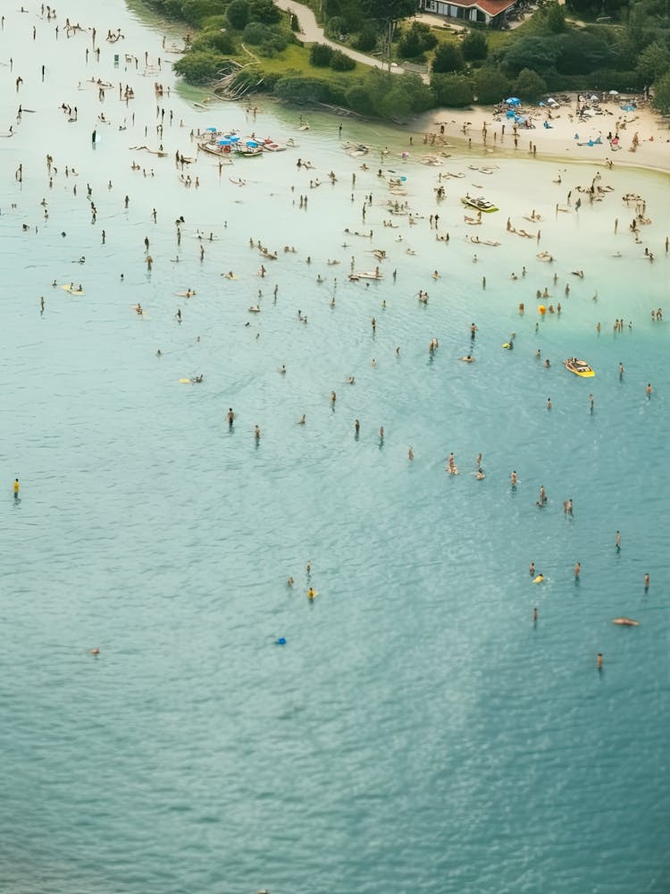 High Summer Season Full Beach Aerial Photo