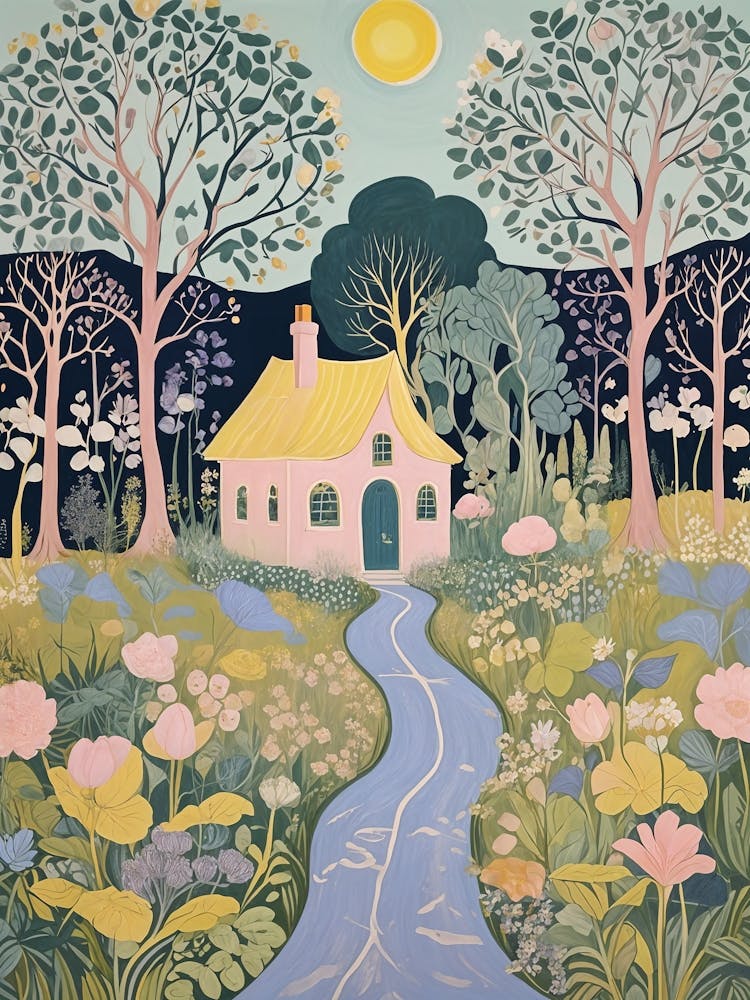 Pink Cottage In The Woods