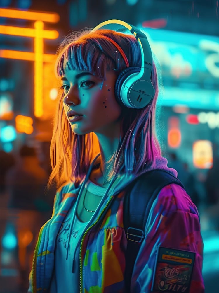 Girl With Headphones 3