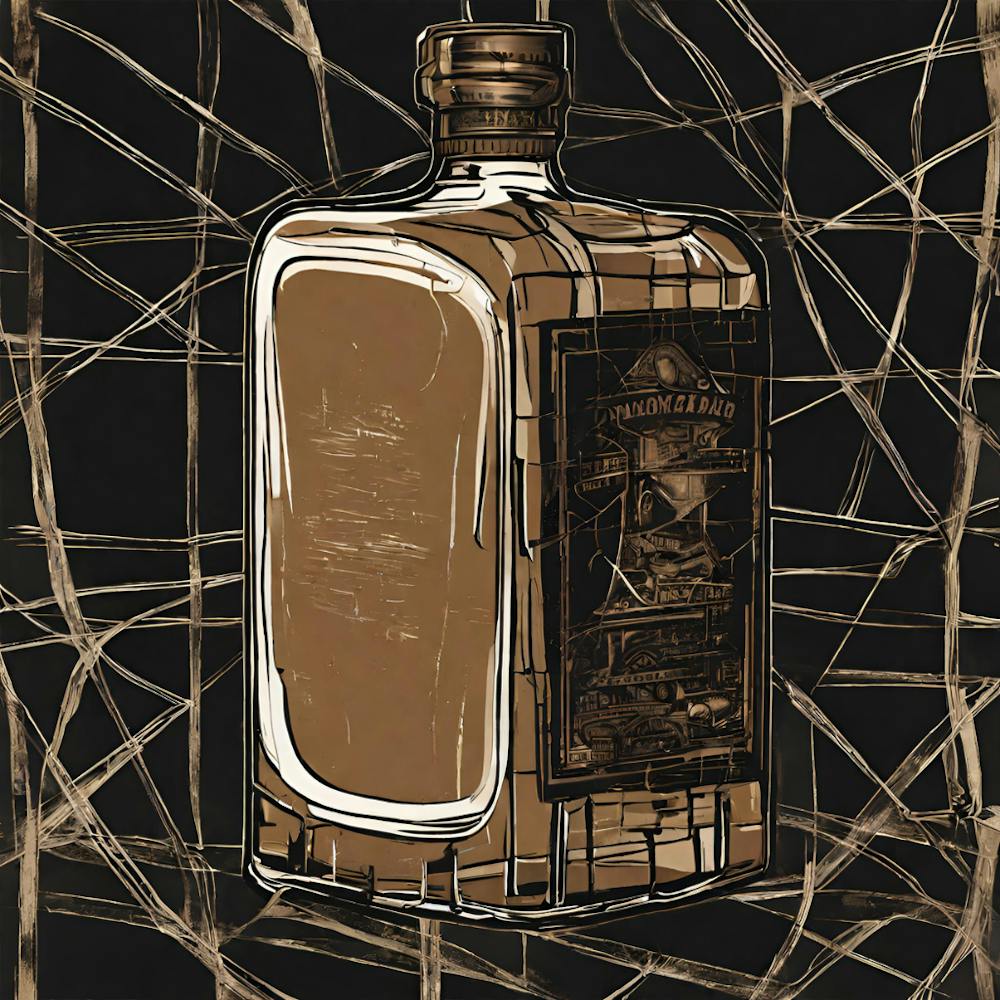 Vintage Abstract Whisky Bottle