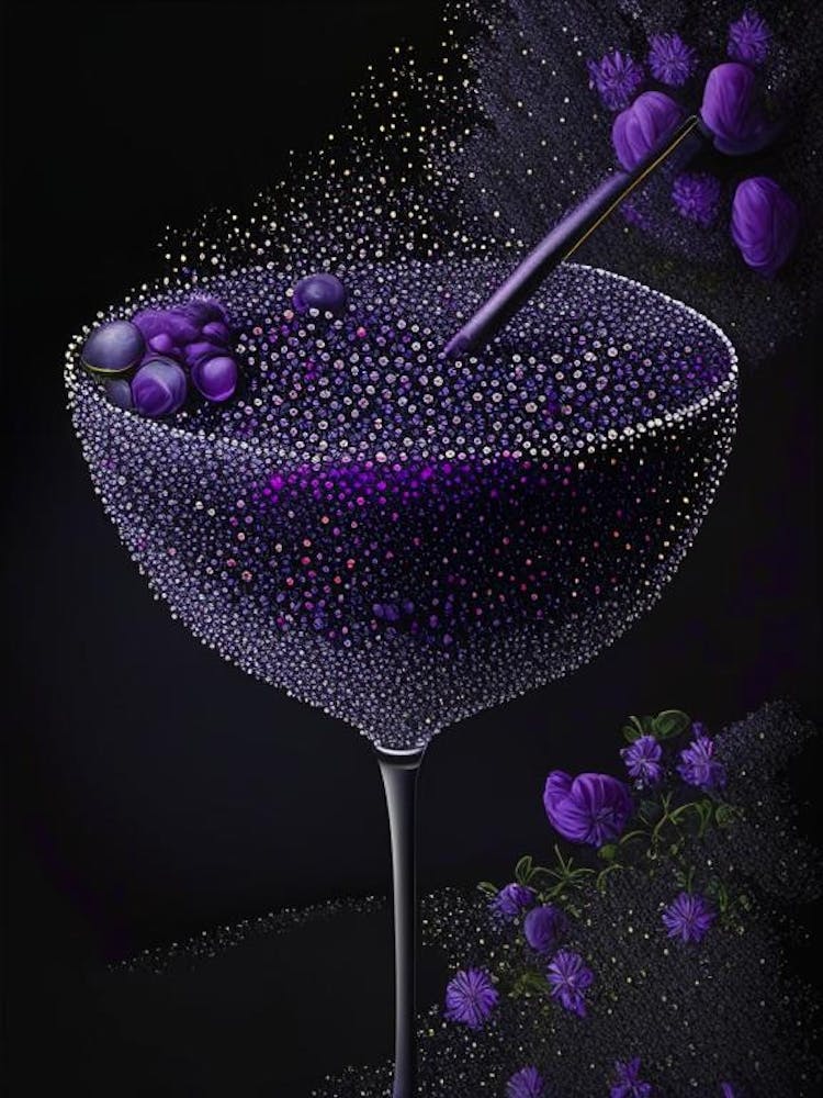 Belladonna Pointillism Cocktail Poster