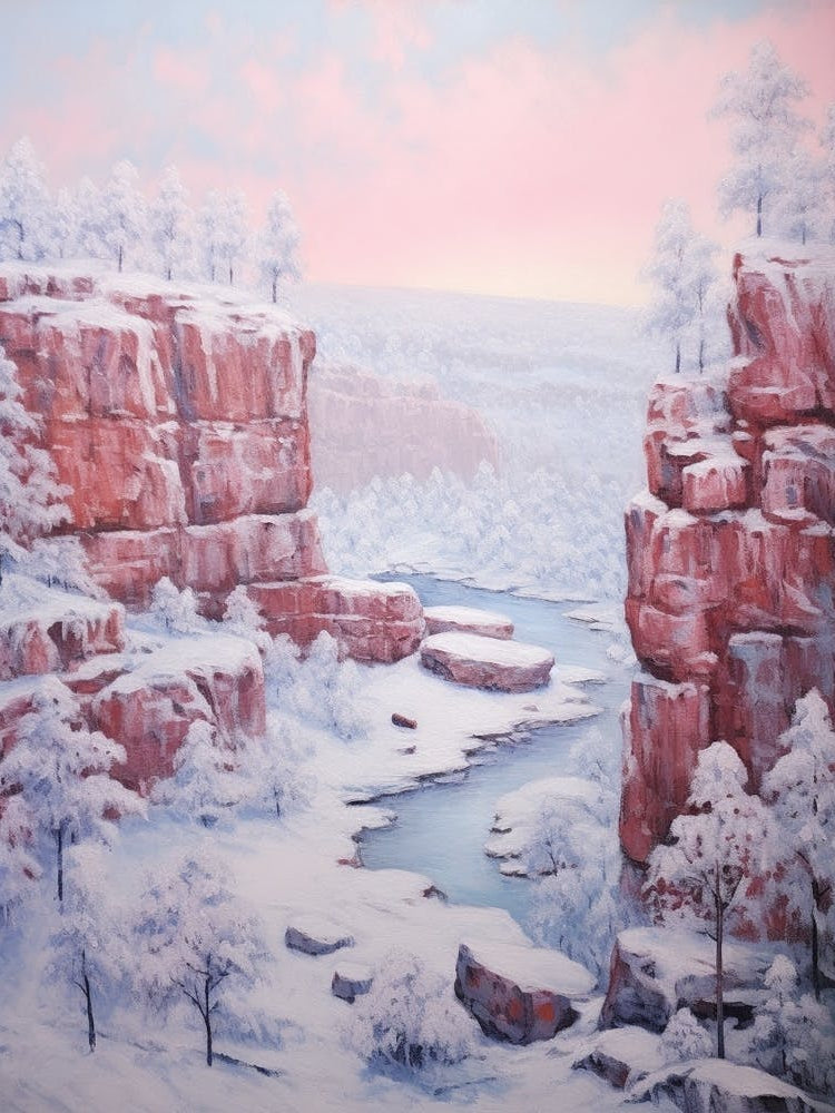 Dreamy Winter Painting Grand Canyon National Park United States
