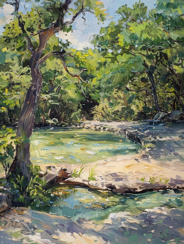 Hamilton Pool Preserve Austin Texas Oil Painting 2