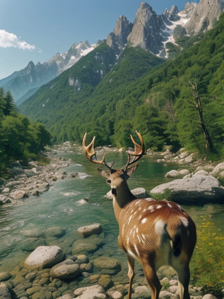 Deer In The Mountains