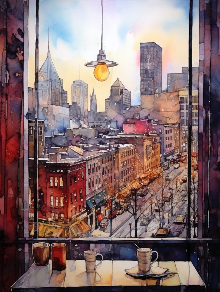 Winter Cityscape New York City Usa 7