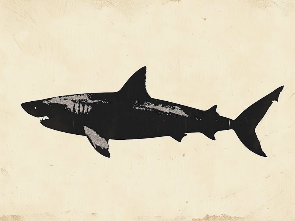 Great White Shark  Grey Silhouette 2