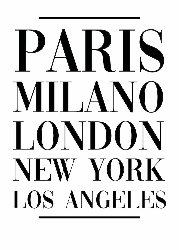 Paris Milano London New York Los Angeles 1