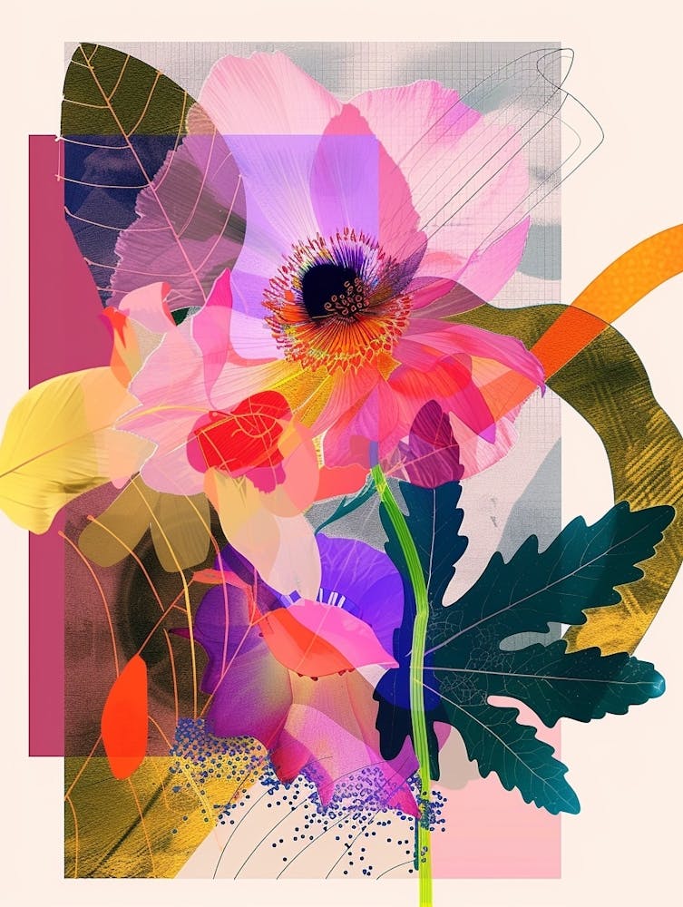 Buttercup 2 Neon Flower Collage