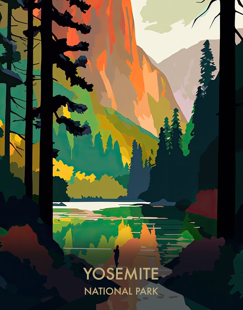 Yosemite National Park Reiseplakat Matisse-Stil 1