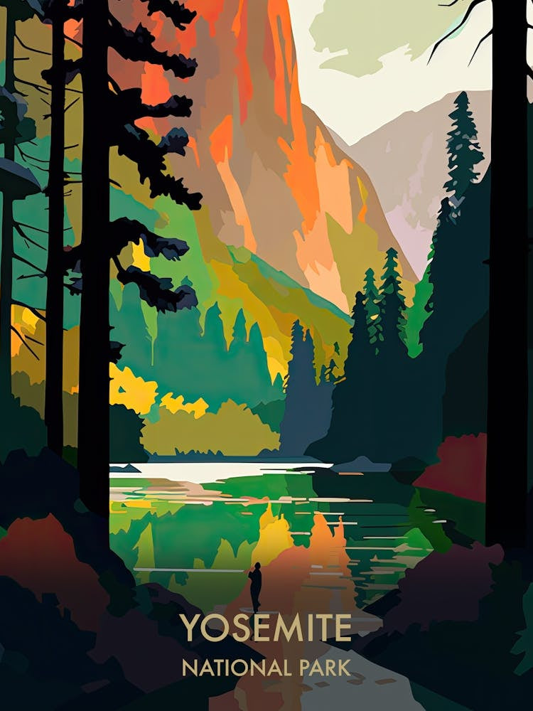 Yosemite National Park Travel Poster Matisse Style 1