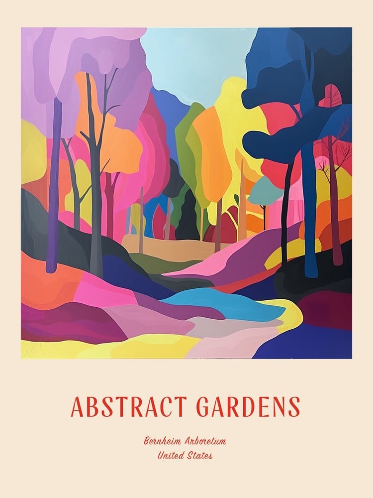 Colourful Gardens Bernheim Arboretum And Research Forest Usa 2 Red Poster