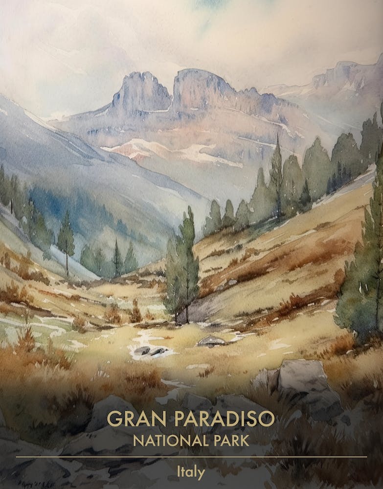 Gran Paradiso National Park Italy Aquarell 2