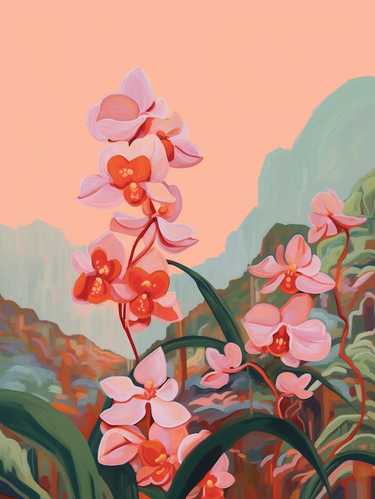 Boho Wildflower Painting Orchid 4