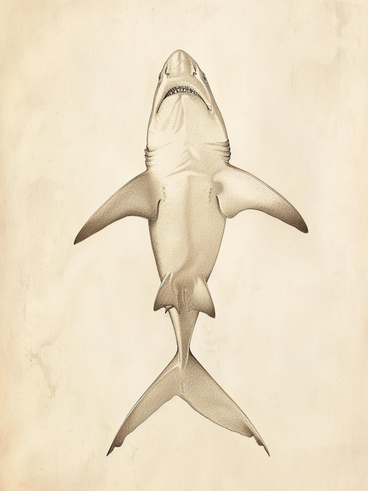 Kleinskaliger Keksausstecherhai Vintage-Illustration 1