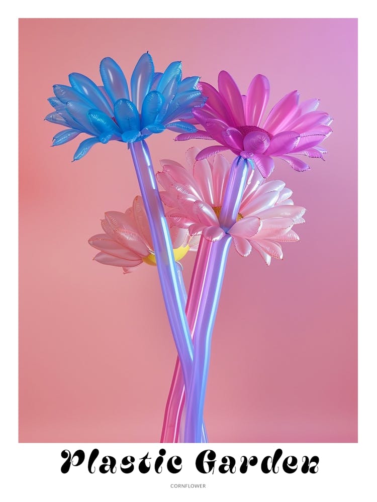 Dreamy Inflatable Flowers Poster Cornflower 3