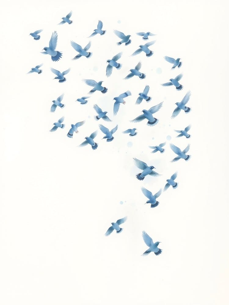 Flux Schnell A Delicate Watercolor Painting Of A Murmuration O 3