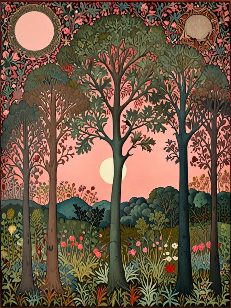 William Morris Forest At Sunset 1