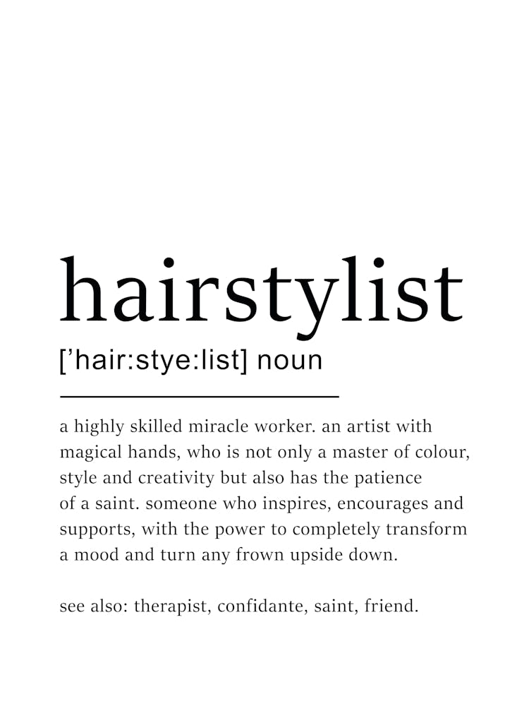 Affiche Définition Coiffeur - Dictionnaire