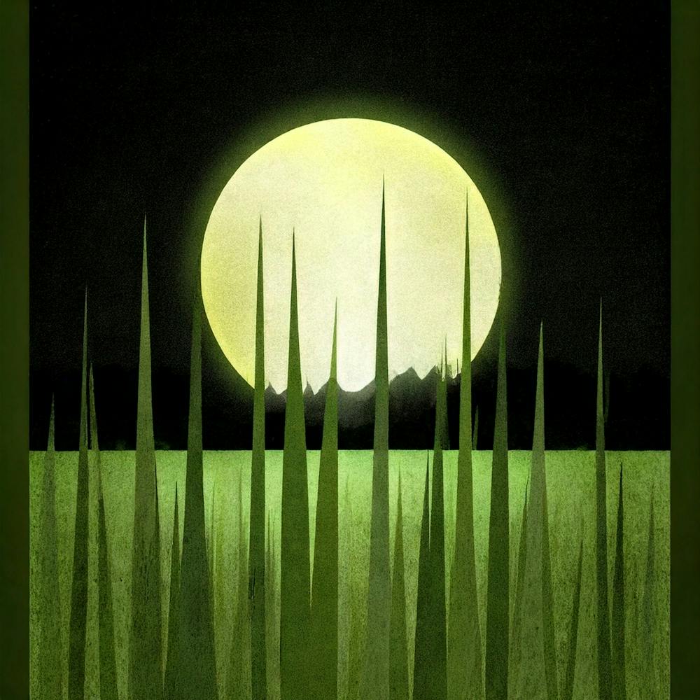 Full Moon Over Grass