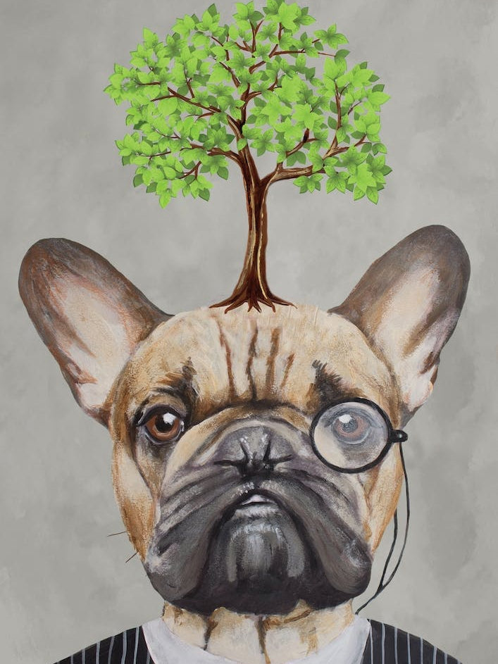 French Bulldog With Tree